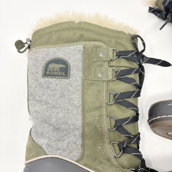 Sorel women's Tivoli high snow boots 7 green grey - Picture 3 of 11
